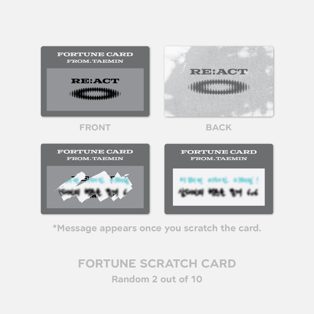 [PREORDER] 2023 TAEMIN FANMEET ‘RE : ACT’ FORTUNE SCRATCH SET (RANDOM)